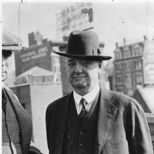 Tom Dennison with famed lawman Bat Masterson on a rooftop in Omaha. Date unknown.